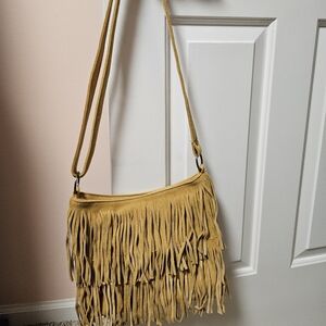 Fringe Faux Suede Purse